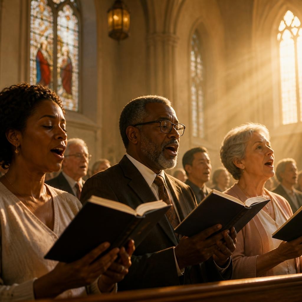 Illustration for the English word “hymn”