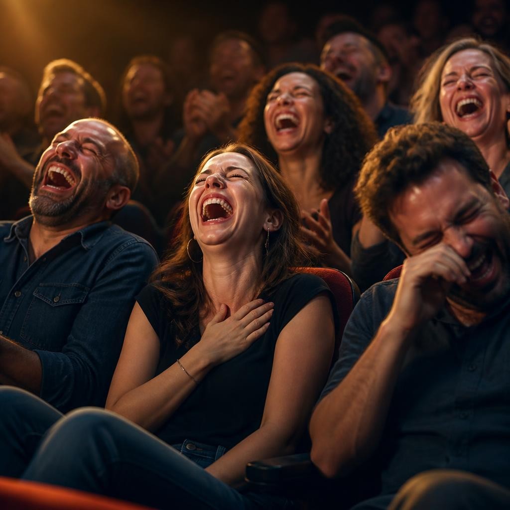 Illustration for the English word “hysterical”