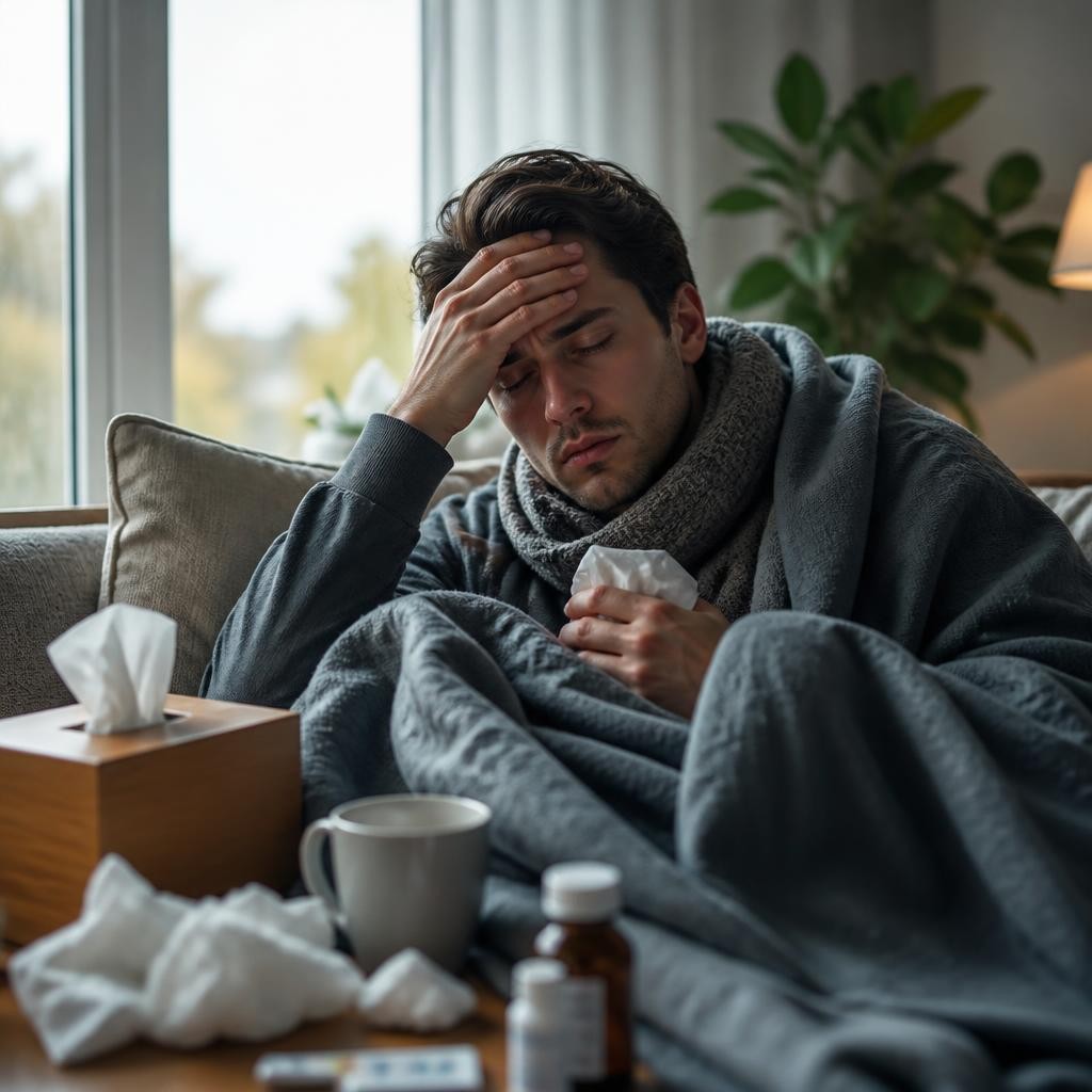Illustration for the English word “illness”