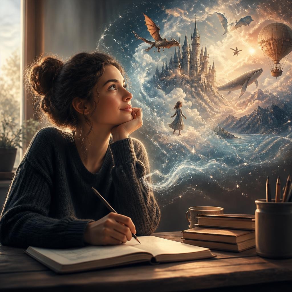 Illustration for the English word “imagination”