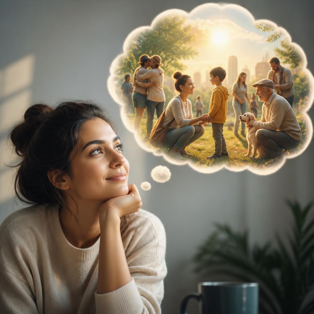 Illustration for the English word “imagine”
