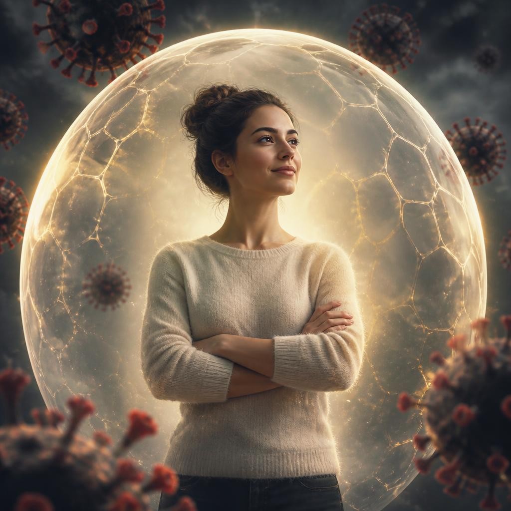 Illustration for the English word “immune”