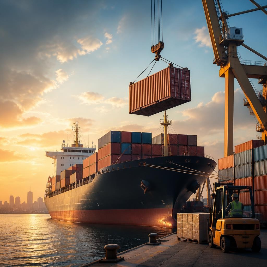 Illustration for the English word “import”