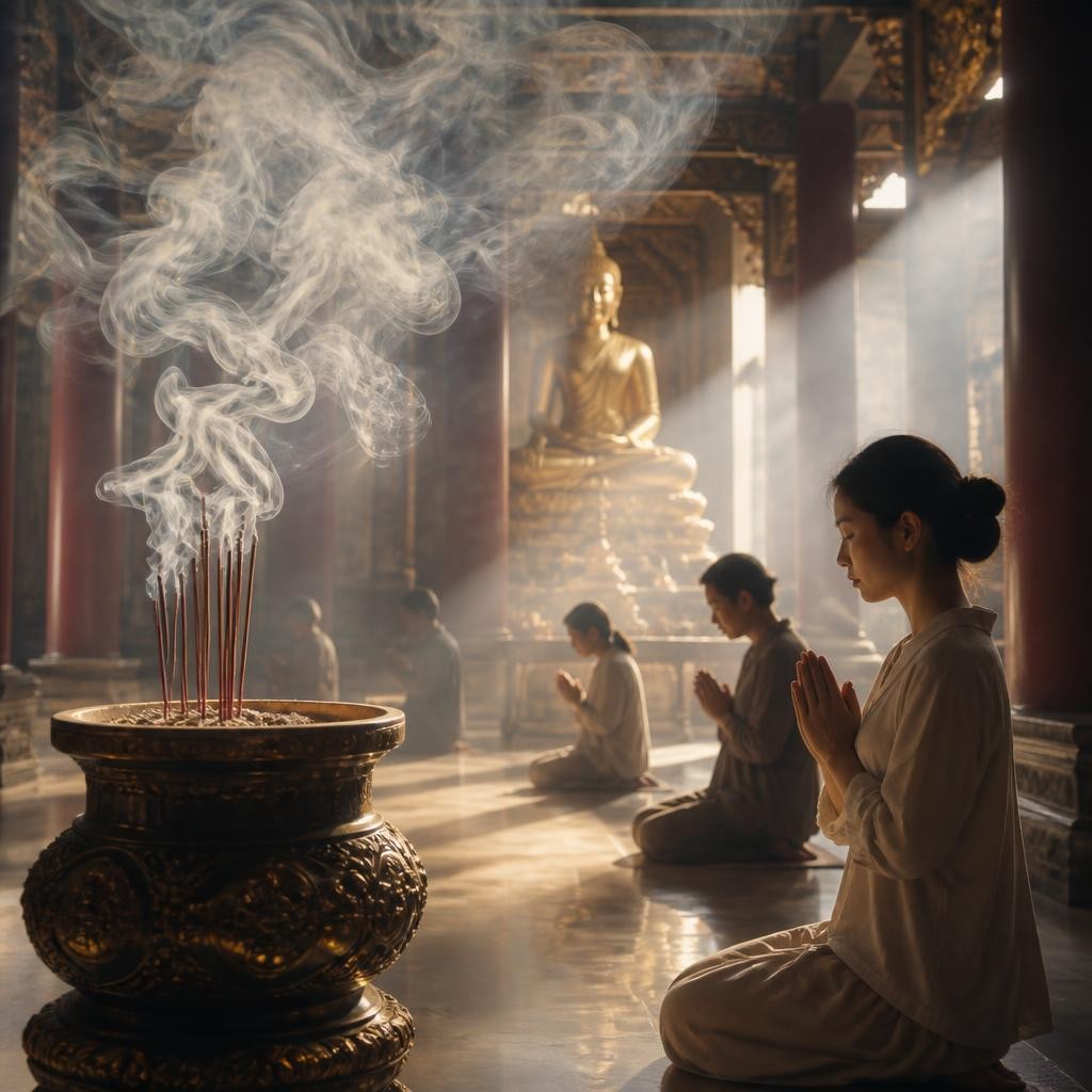 Illustration for the English word “incense”