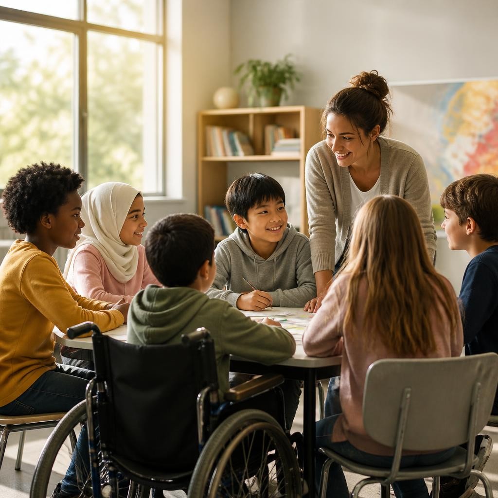 Illustration for the English word “inclusive”