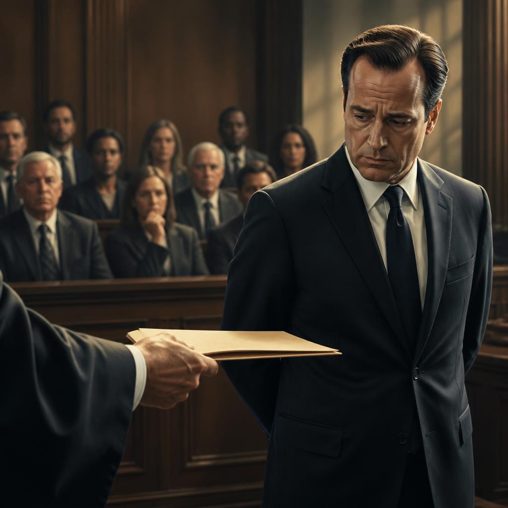 Illustration for the English word “indictment”