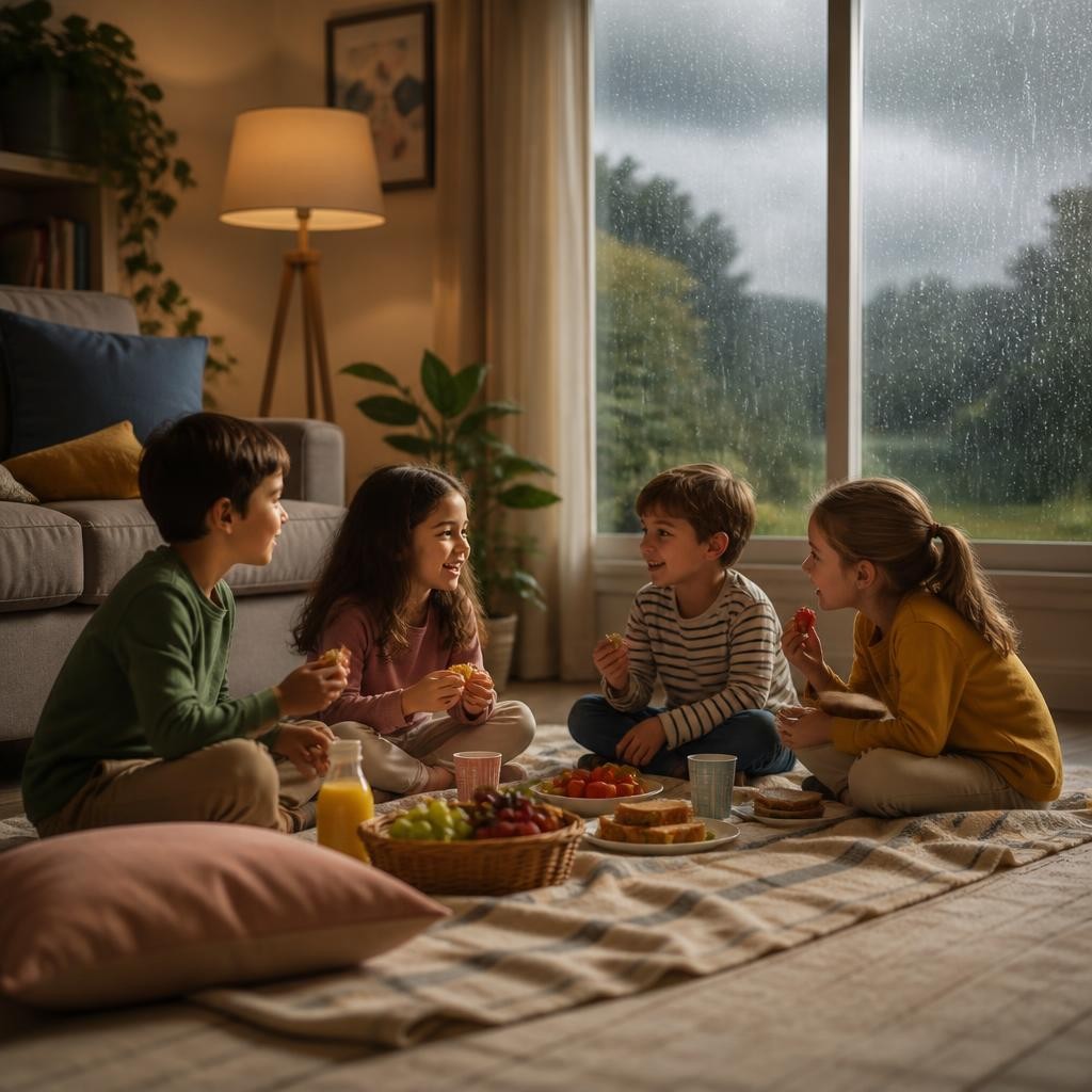 Illustration for the English word “indoor”