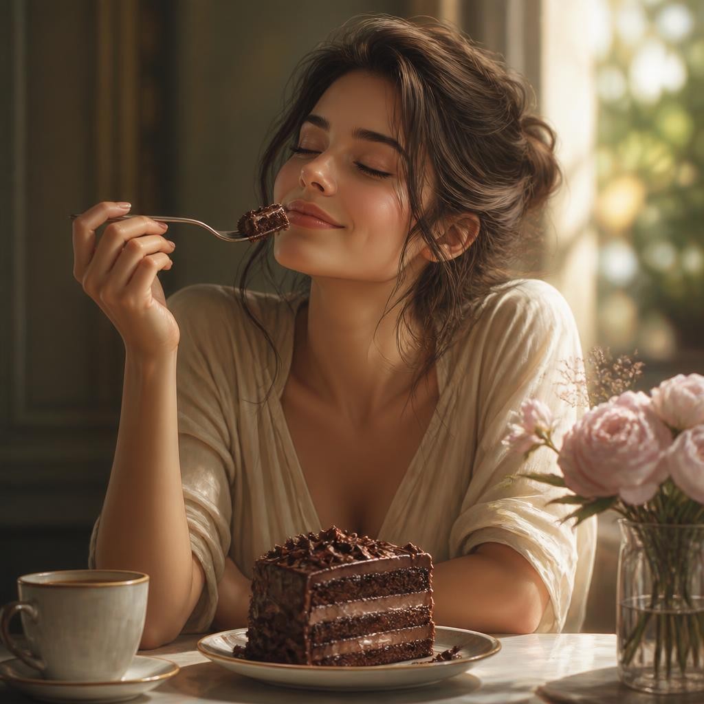 Illustration for the English word “indulgence”