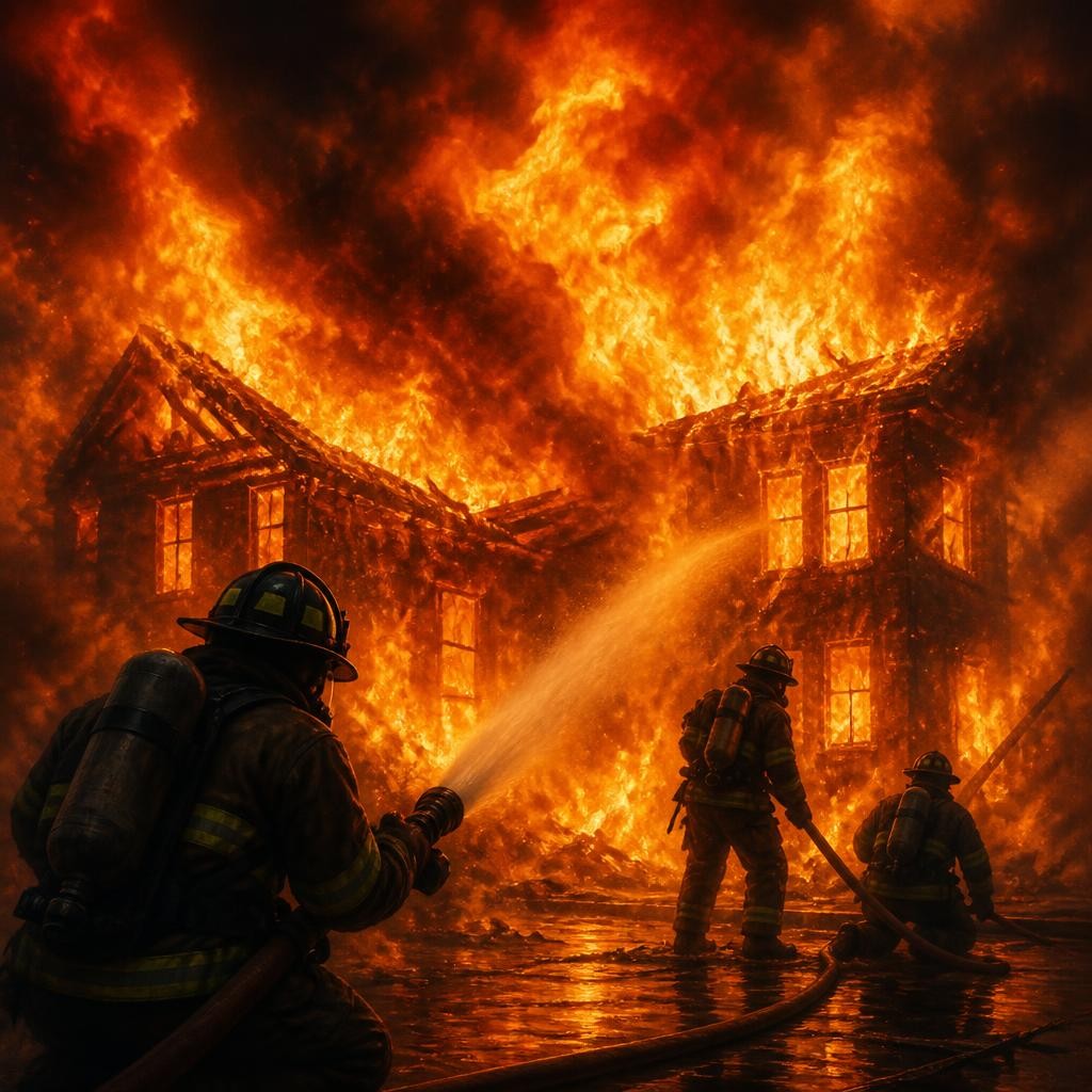 Illustration for the English word “inferno”