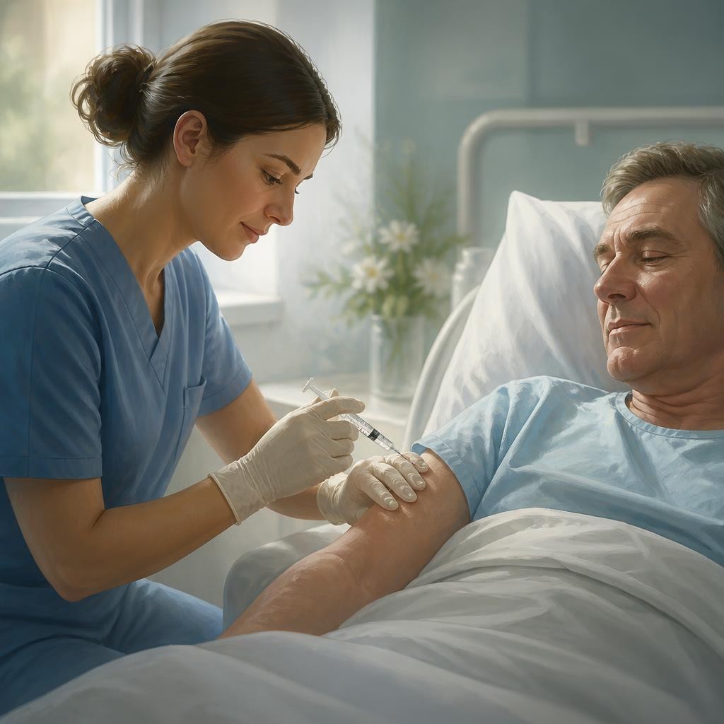 Illustration for the English word “injection”