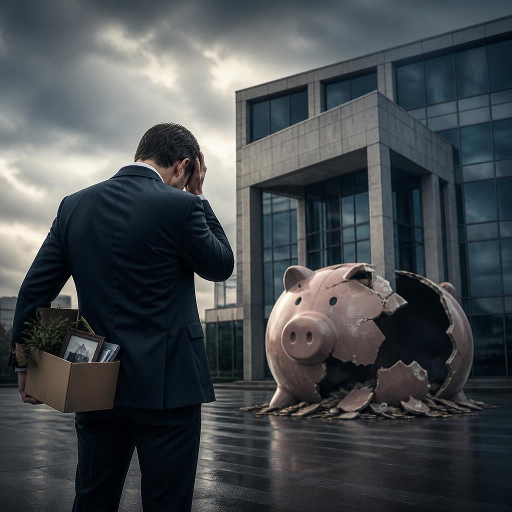 Illustration for the English word “insolvency”