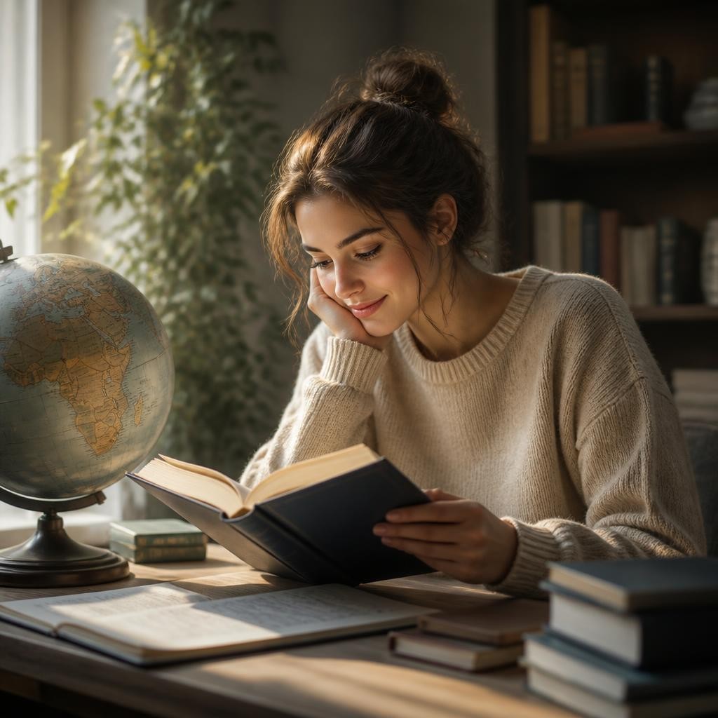 Illustration for the English word “interested”