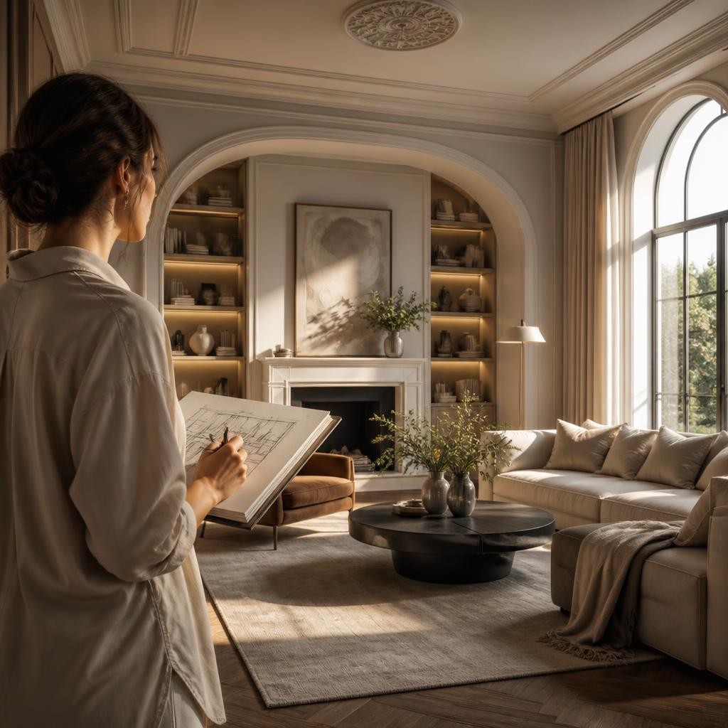 Illustration for the English word “interior”