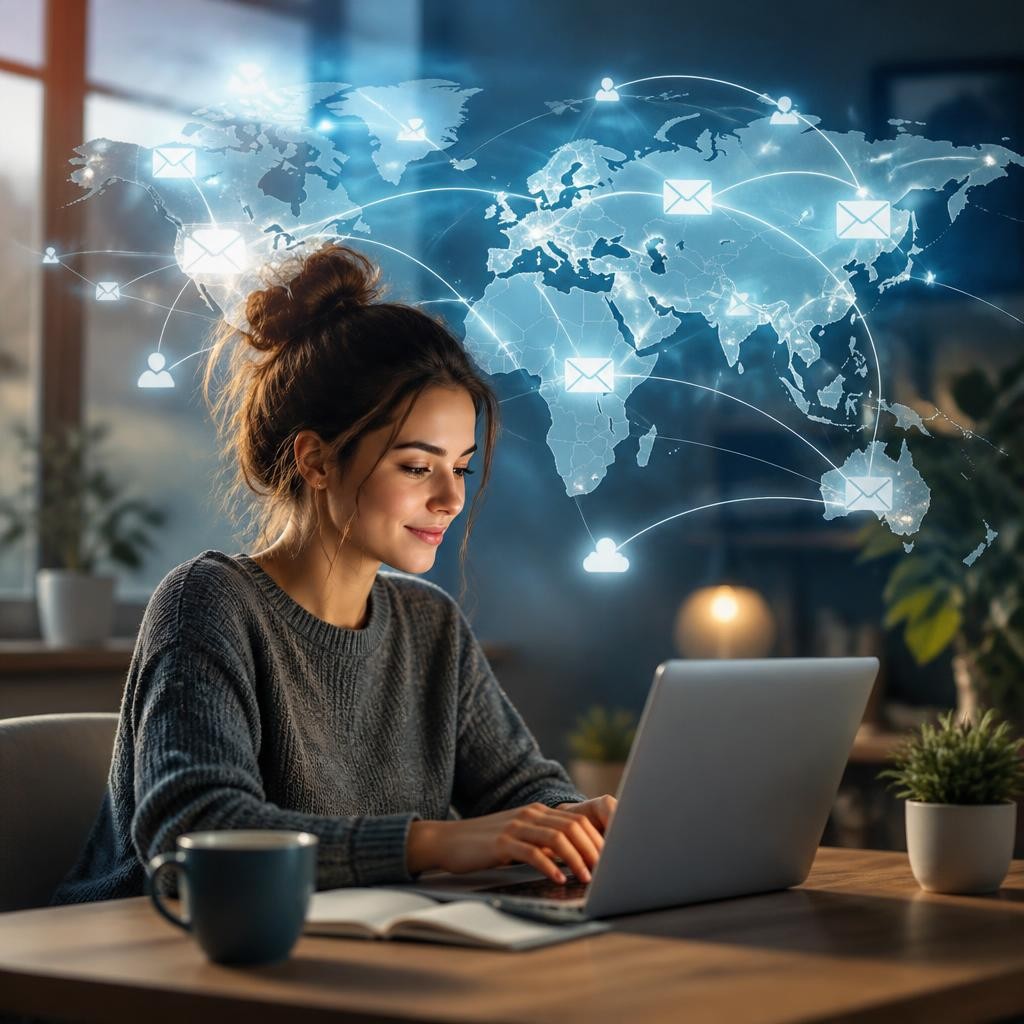 Illustration for the English word “internet”