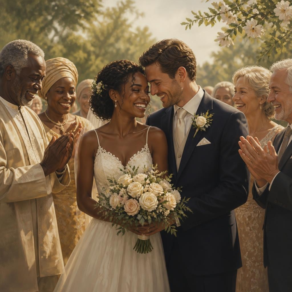 Illustration for the English word “interracial”
