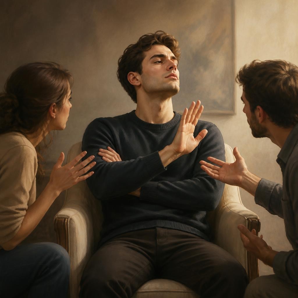 Illustration for the English word “intolerant”