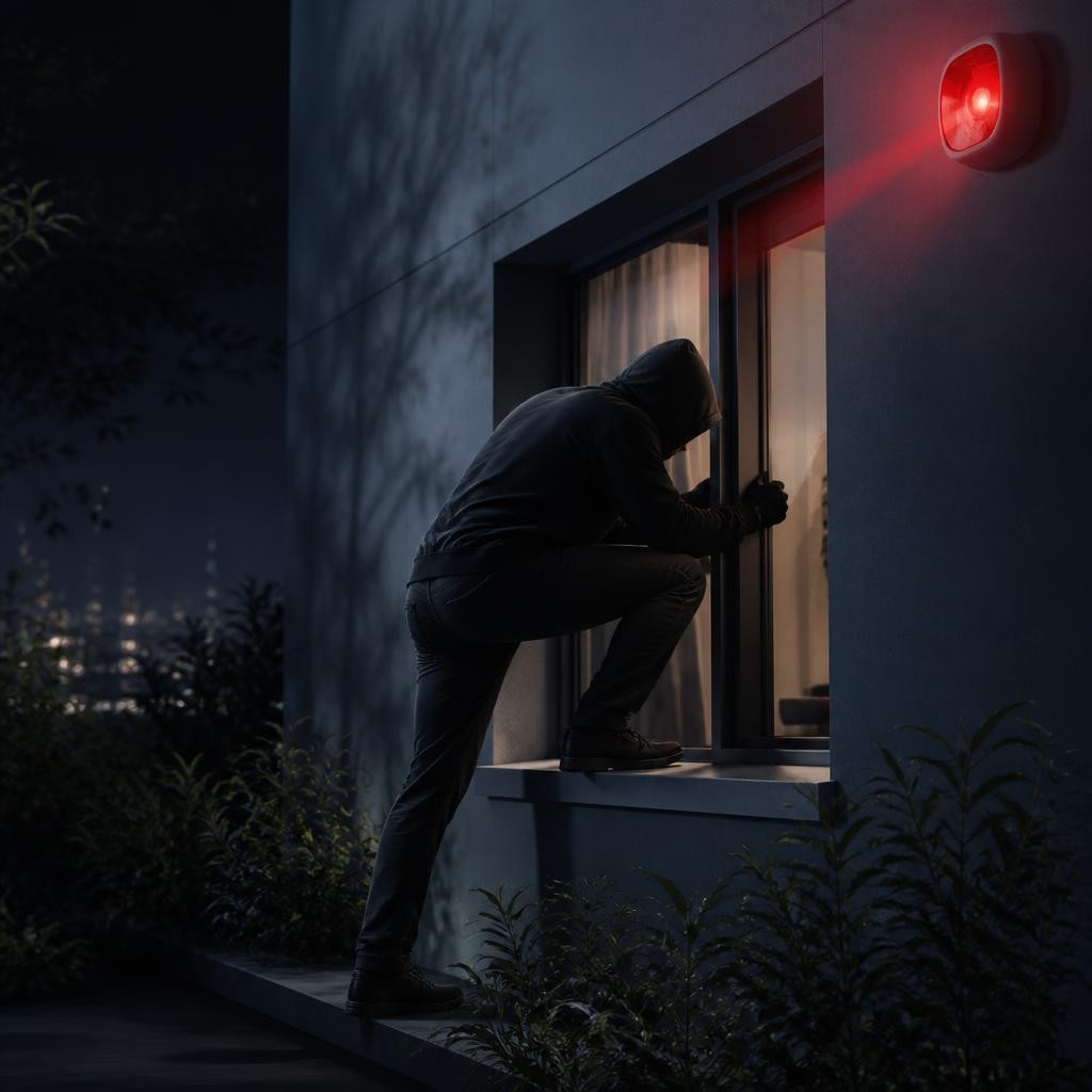 Illustration for the English word “intruder”