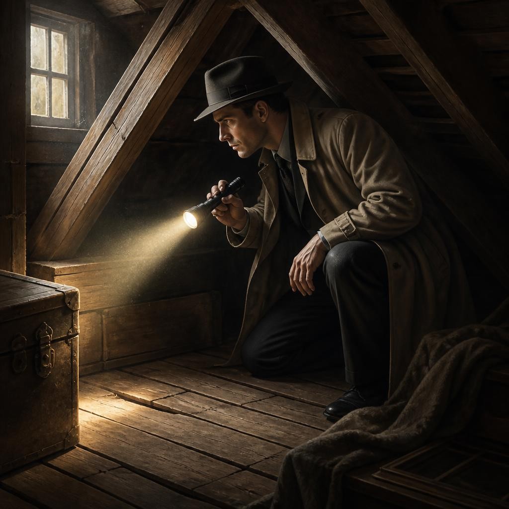 Illustration for the English word “investigate”