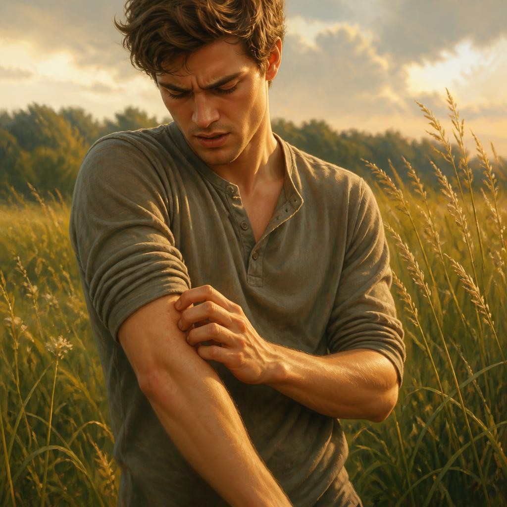 Illustration for the English word “itch”