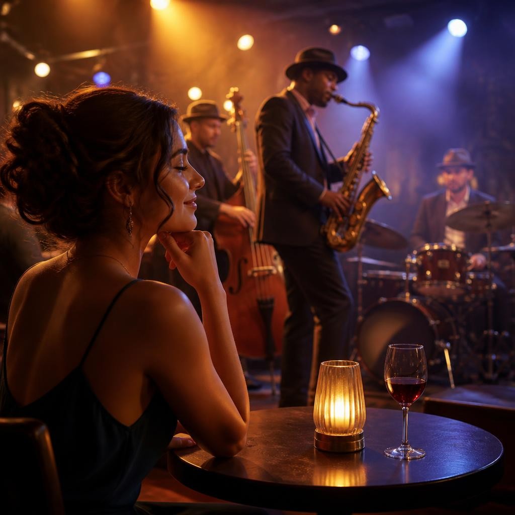 Illustration for the English word “jazz”