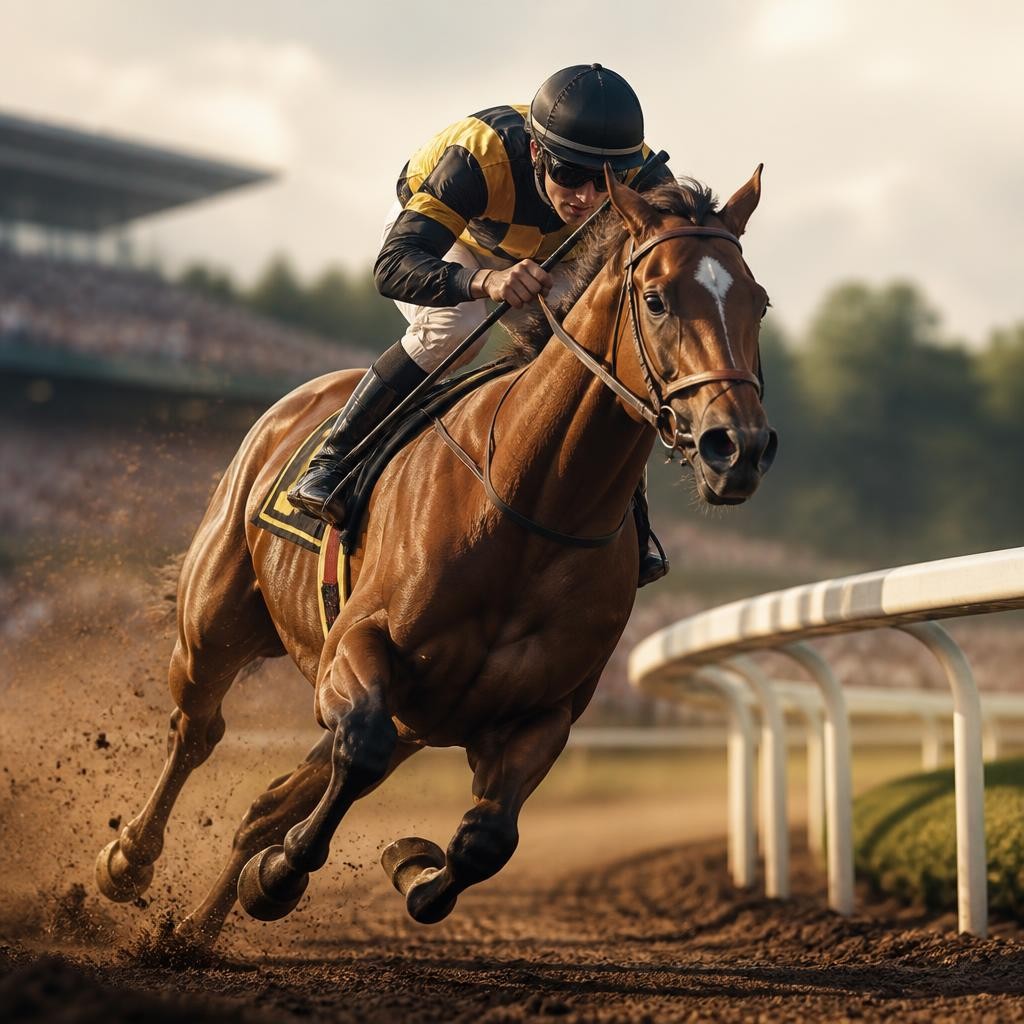Illustration for the English word “jockey”