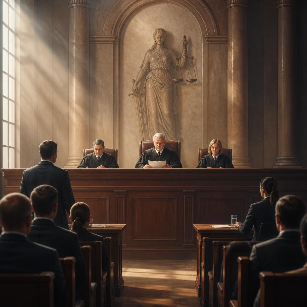 Illustration for the English word “judicial”