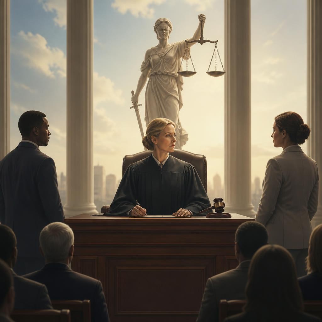 Illustration for the English word “judiciary”