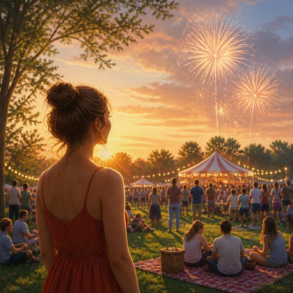 Illustration for the English word “july”
