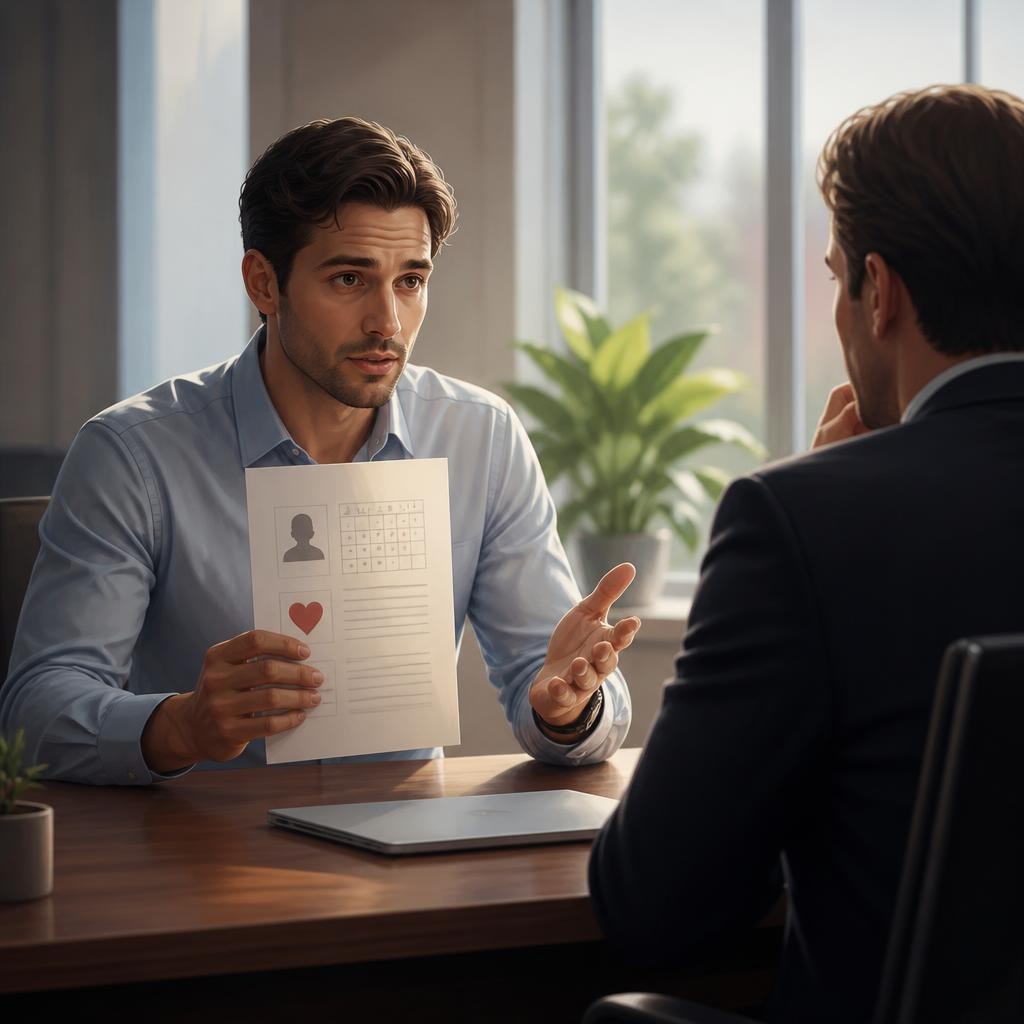 Illustration for the English word “justification”