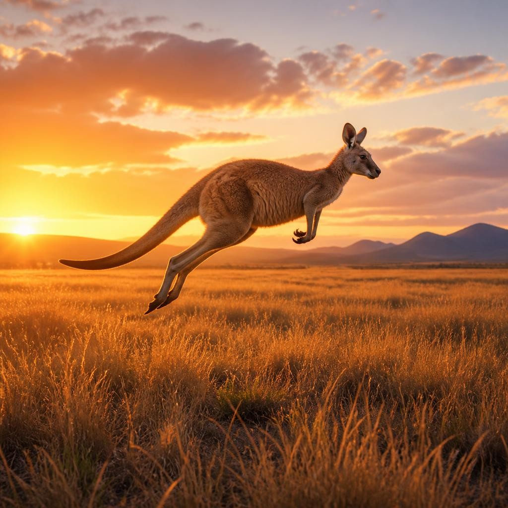 Illustration for the English word “kangaroo”