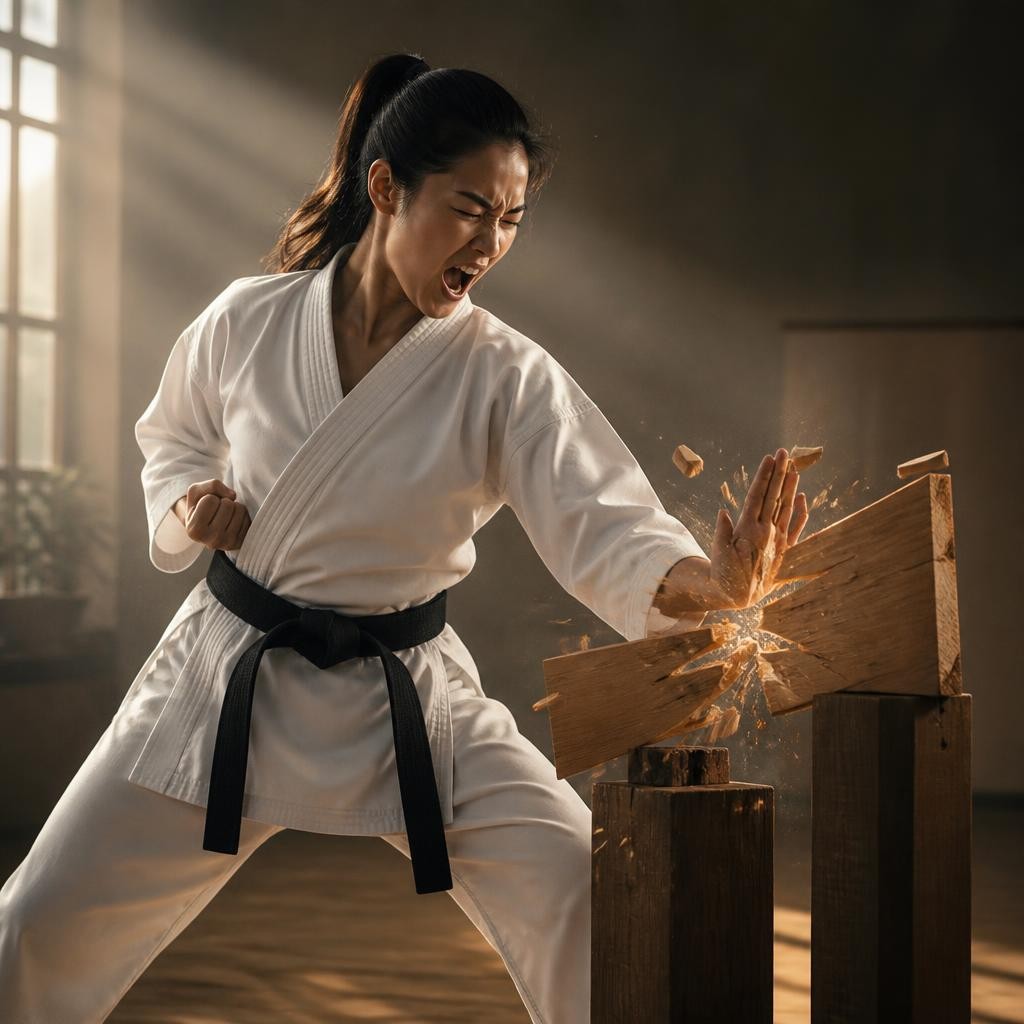 Illustration for the English word “karate”