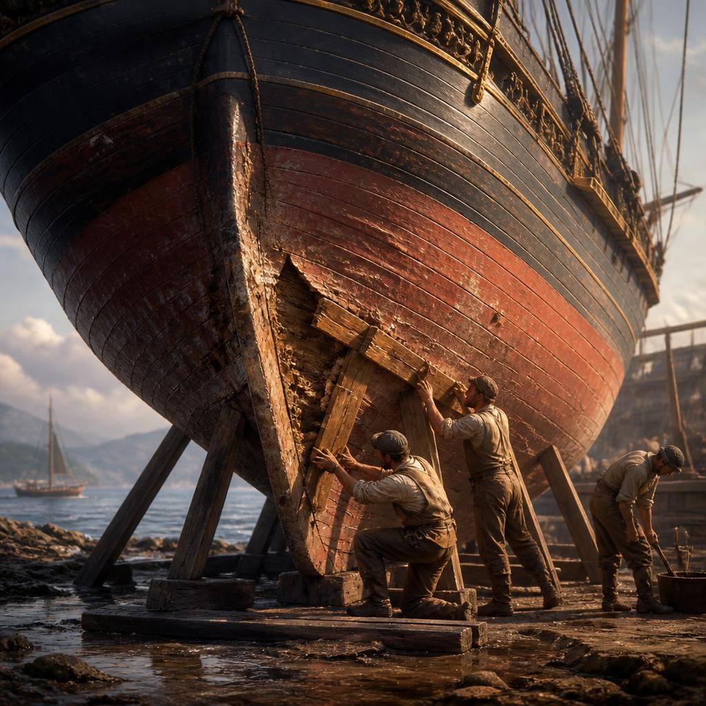 Illustration for the English word “keel”