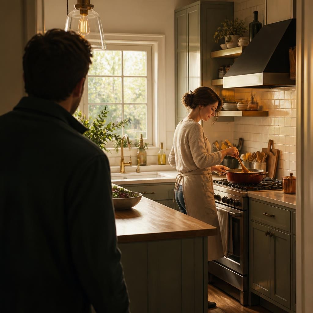 Illustration for the English word “kitchen”