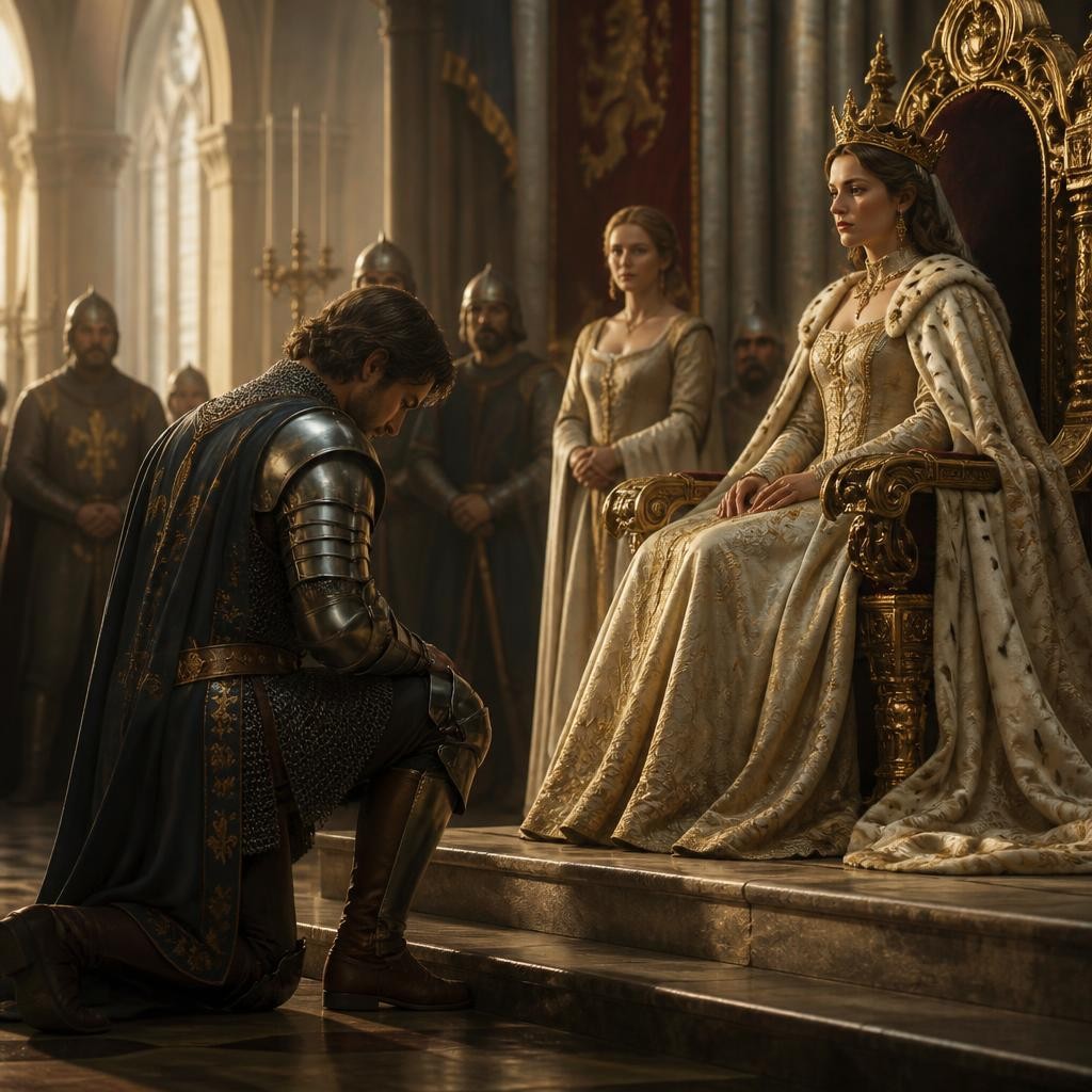 Illustration for the English word “kneel”
