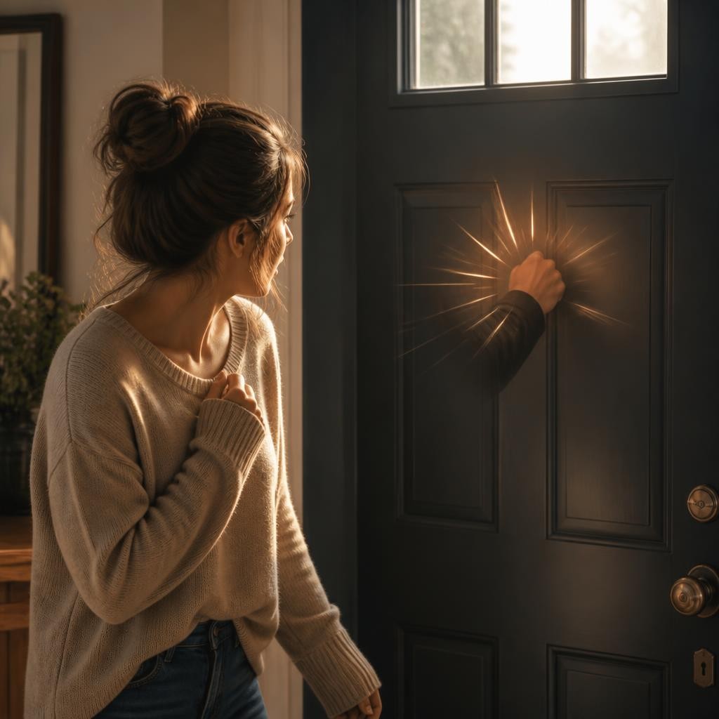 Illustration for the English word “knock”