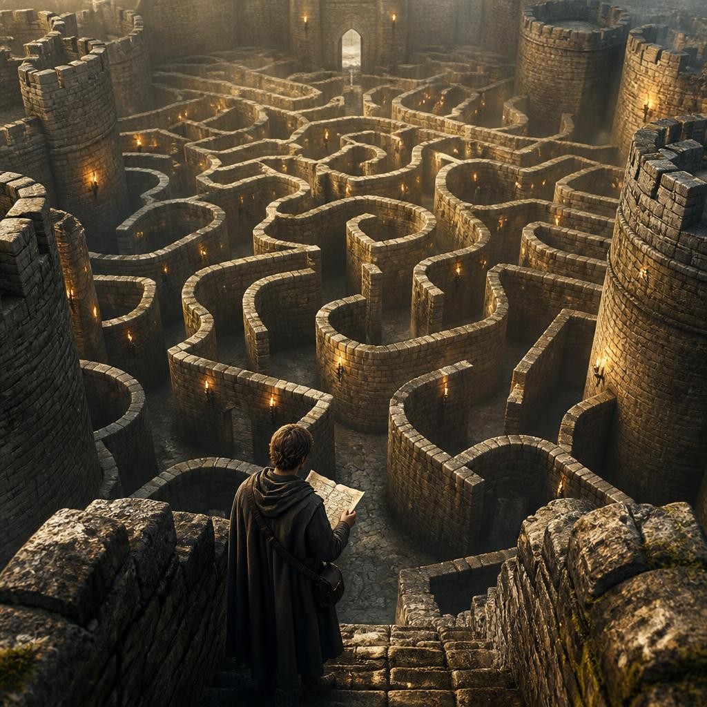 Illustration for the English word “labyrinth”