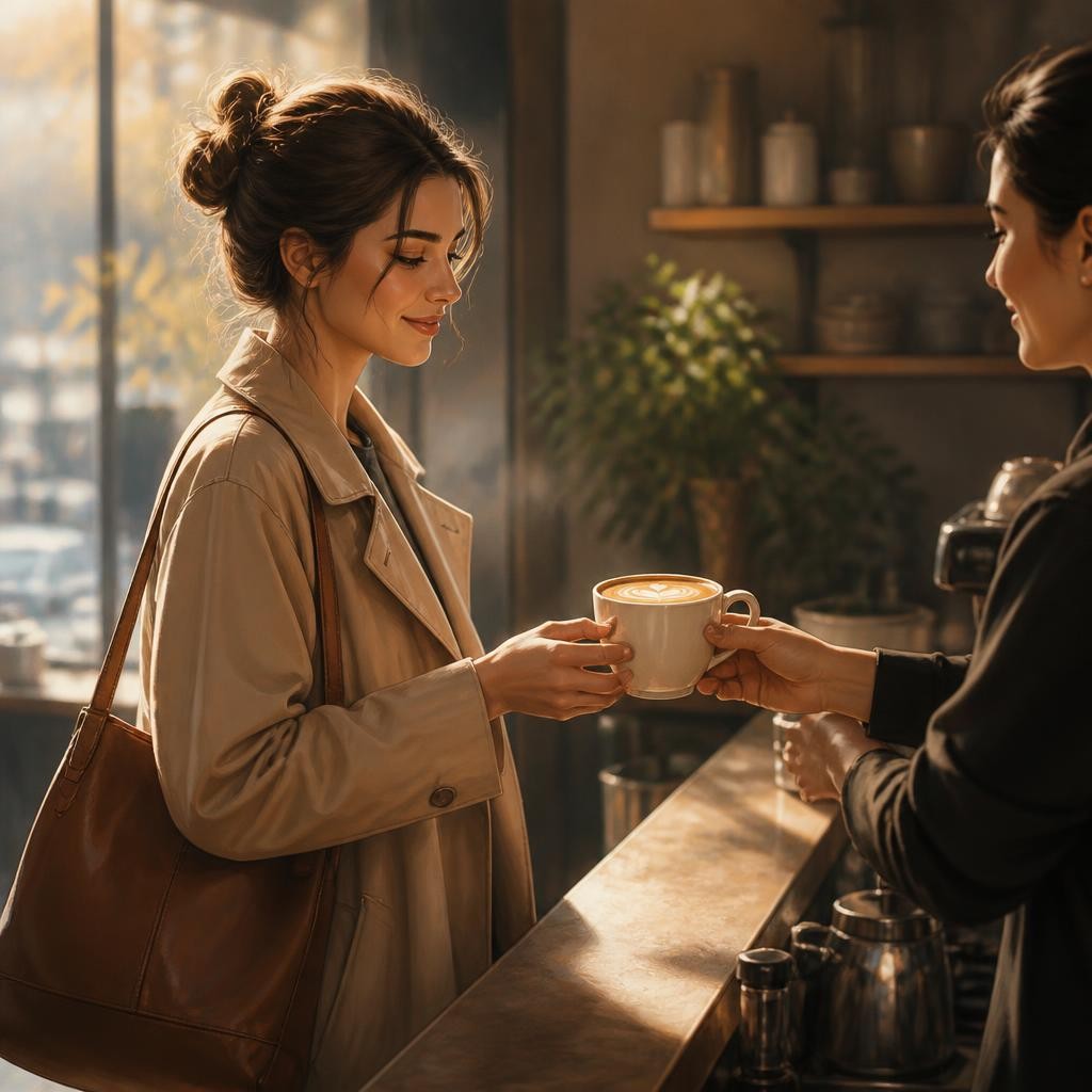 Illustration for the English word “latte”