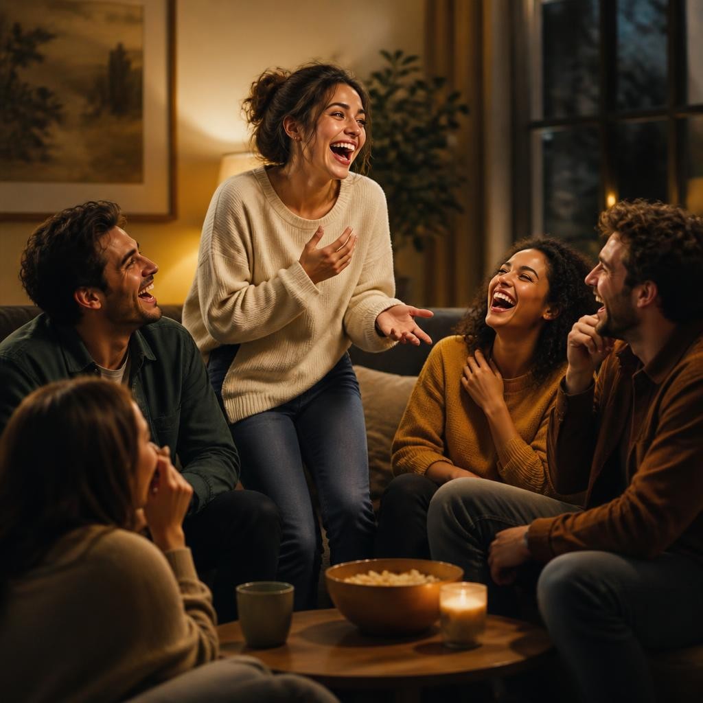 Illustration for the English word “laughter”