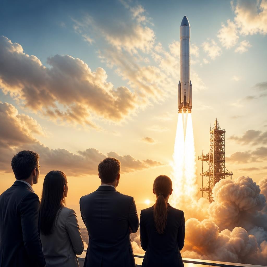 Illustration for the English word “launch”