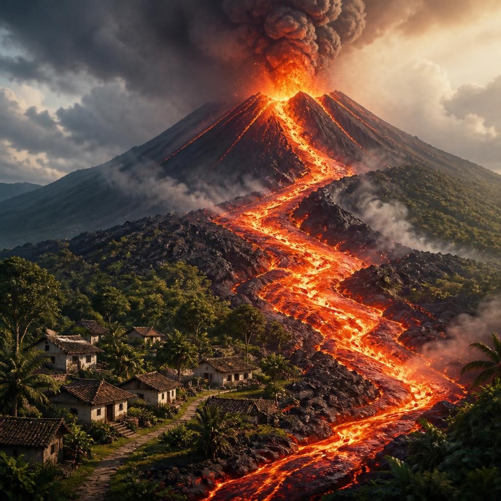 Illustration for the English word “lava”