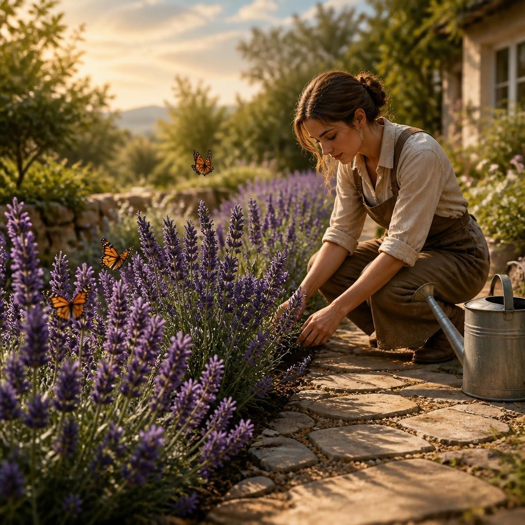 Illustration for the English word “lavender”