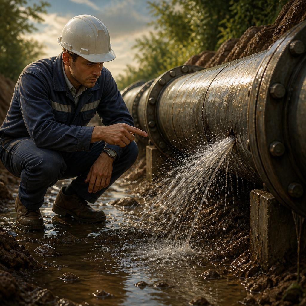 Illustration for the English word “leakage”