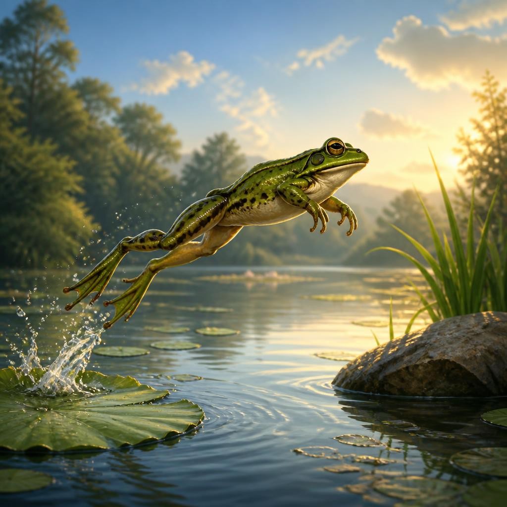 Illustration for the English word “leap”