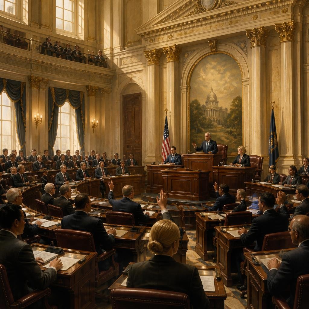 Illustration for the English word “legislature”