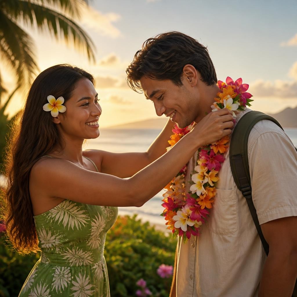 Illustration for the English word “lei”