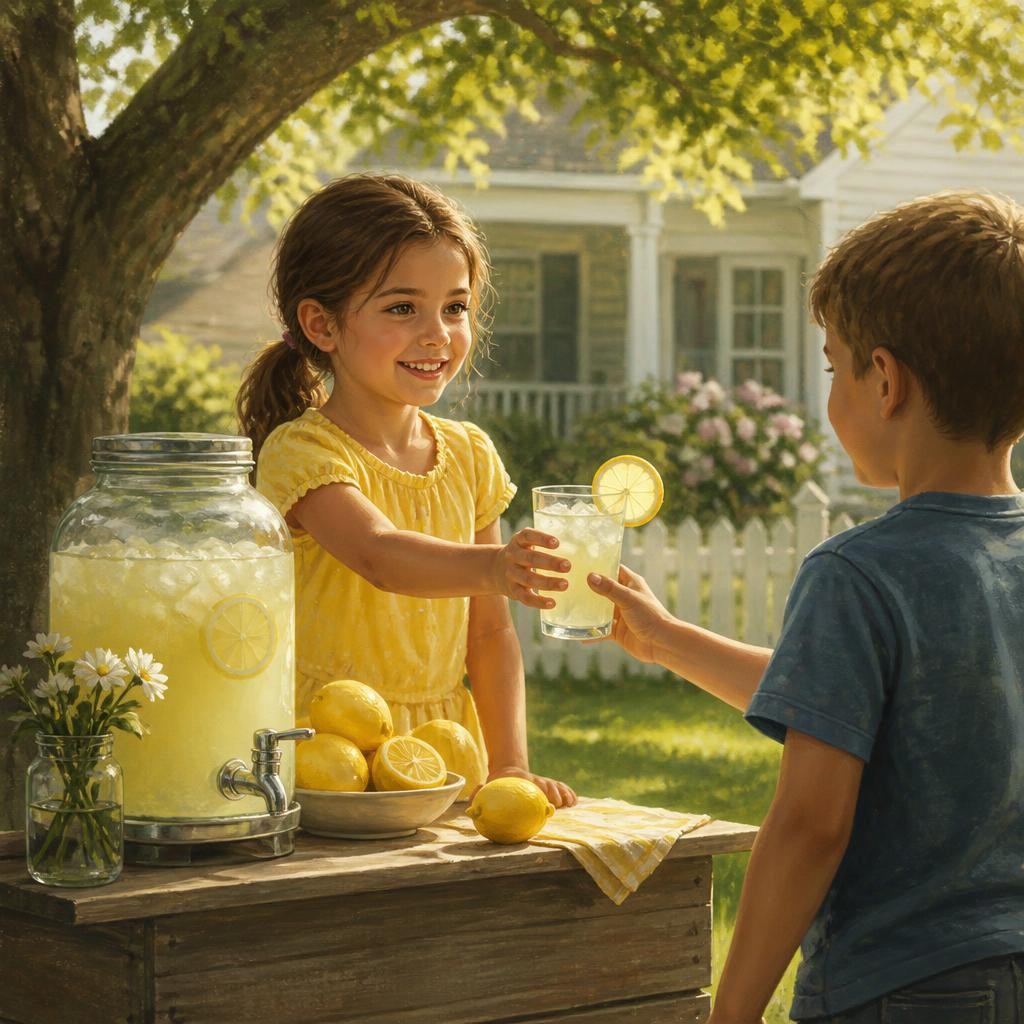 Illustration for the English word “lemonade”