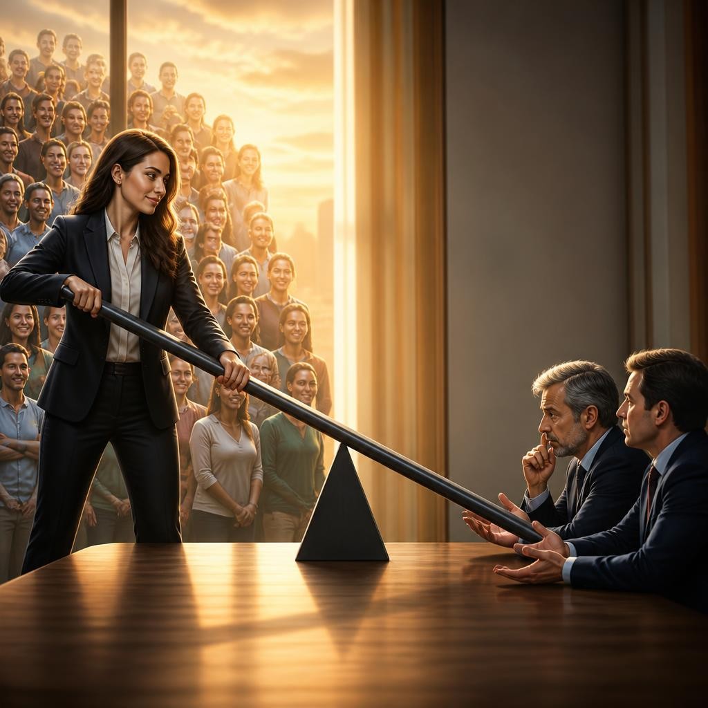 Illustration for the English word “leverage”