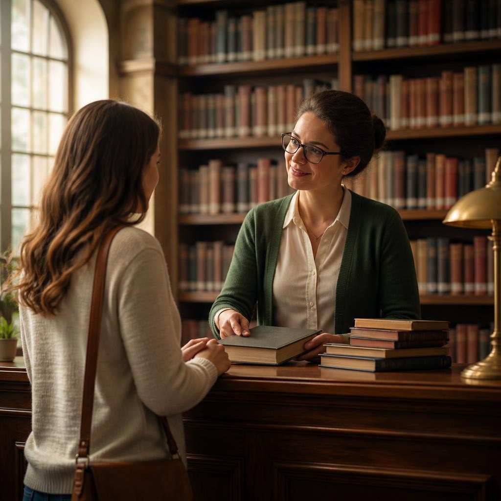 Illustration for the English word “librarian”