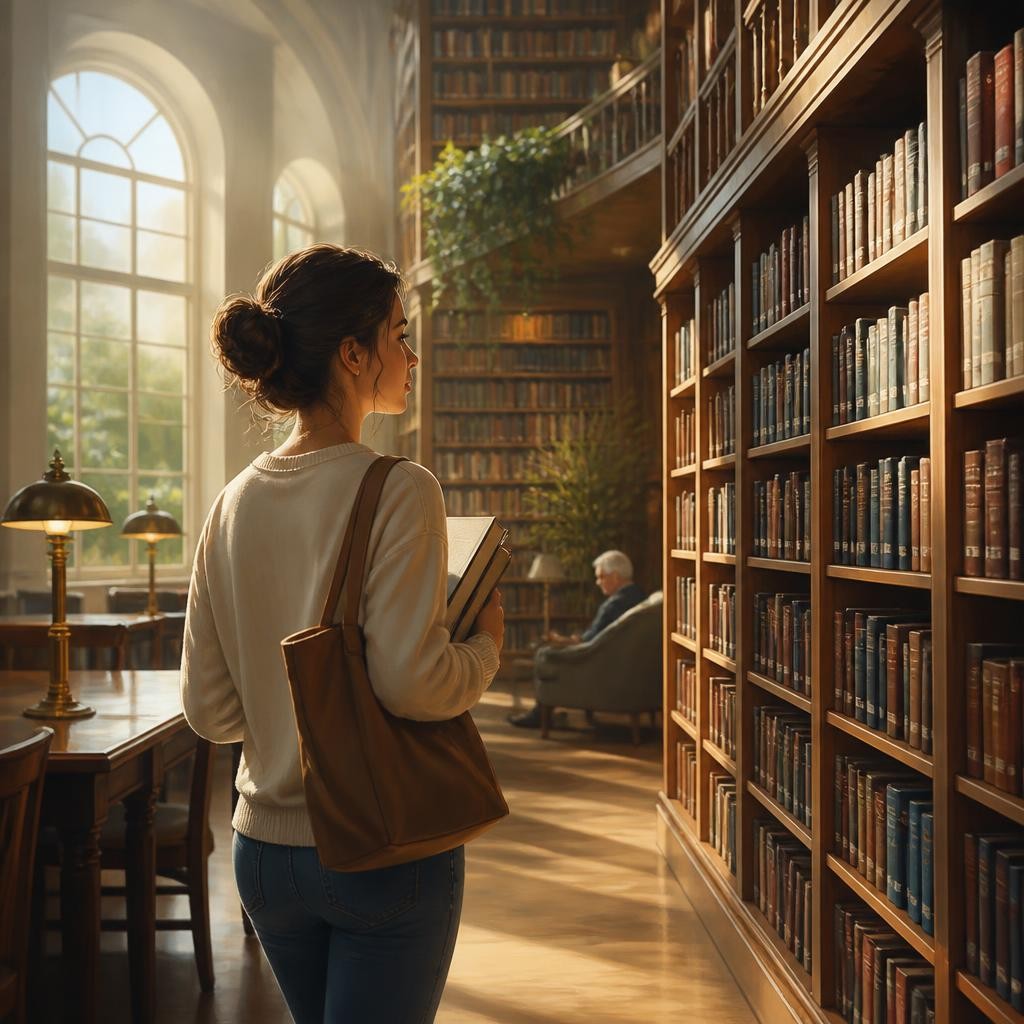 Illustration for the English word “library”