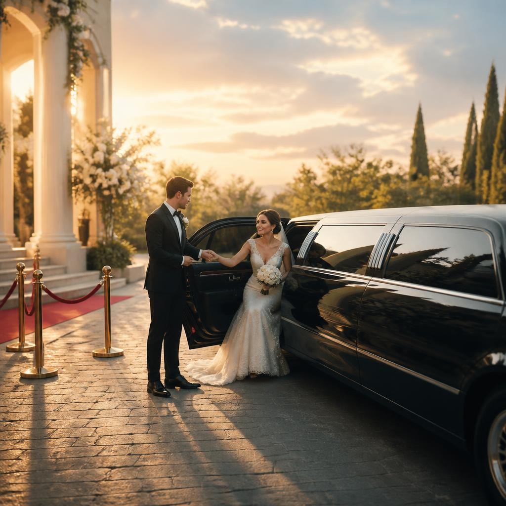 Illustration for the English word “limo”